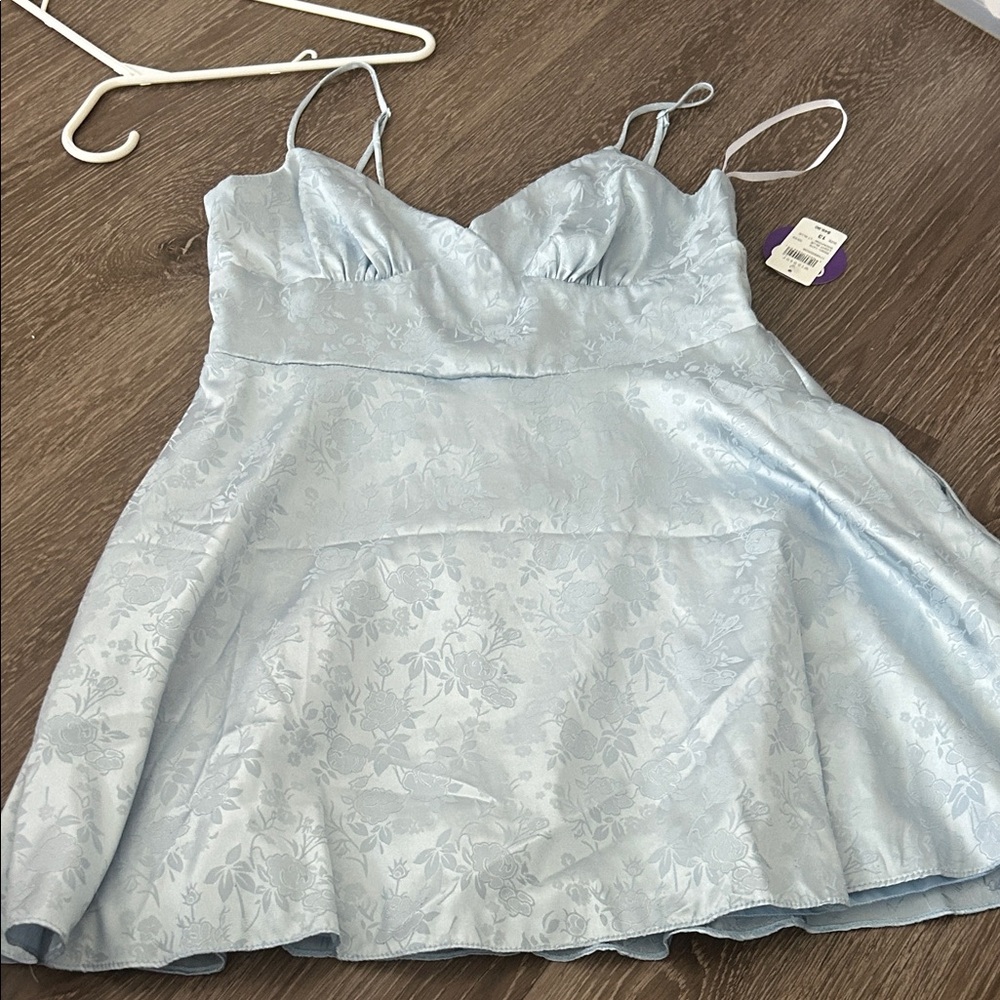 Windsor Sky Blue Floral Mini Dress